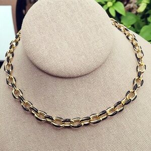 Gold and Black Chain Necklace